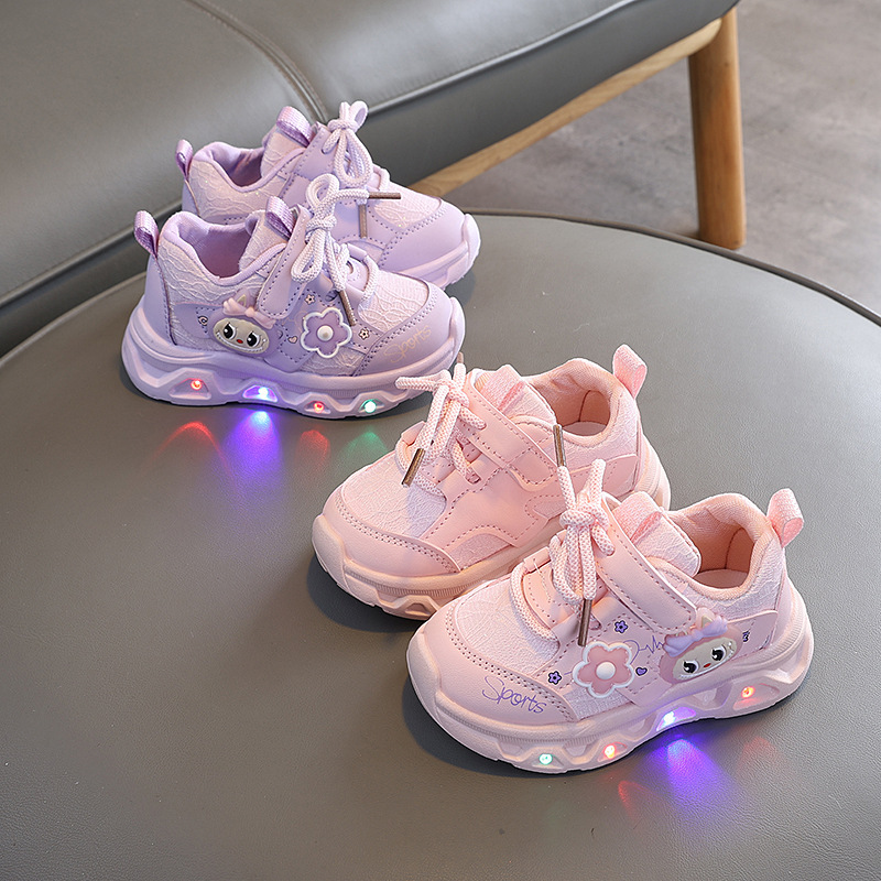 Children's Sports Shoes, Girls' Luminous Shoes, 2026 Spring & Fall New Style, Breathable Cartoon Soft-Soled Non-Slip Casual Running Shoes Children's Sports Shoes, Girls' Luminous Shoes, 2026 Spring & Fall New Style, Breathable Cartoon Soft-Soled Non-Slip Casual Running Shoes