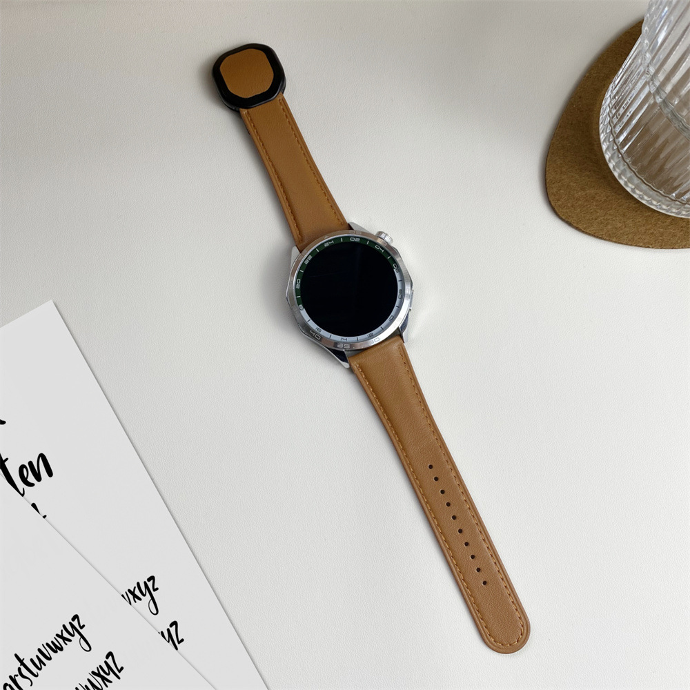 Sobib Samsungi ja Huawei moodsa stiiliga kellarihmadele, 20 mm ja 22 mm, Nautiluse magnetilise kokkupandava pandlaga nahast kellarihmadele._voghion.com