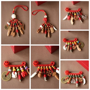 Peach wood pendant baby baby pregnant women safety pin black dog tooth peach cinnabar peach wooden sword pin peach tree Southeast Branch