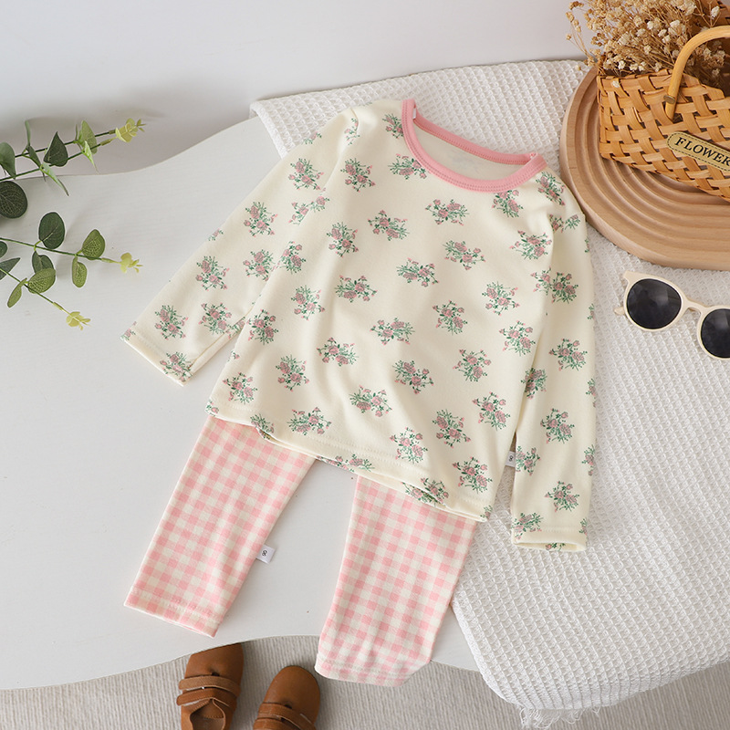 Nueva ropa para niños, primavera y otoño, ropa interior para niños, ropa de otoño para niños, pantalones largos, pijamas para niñas pequeñas y medianas, ropa de hogar al por mayor image 9