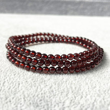 天然石榴石3mm圆珠子三圈手链四圈手串DIY水晶女生小巧可爱饰品