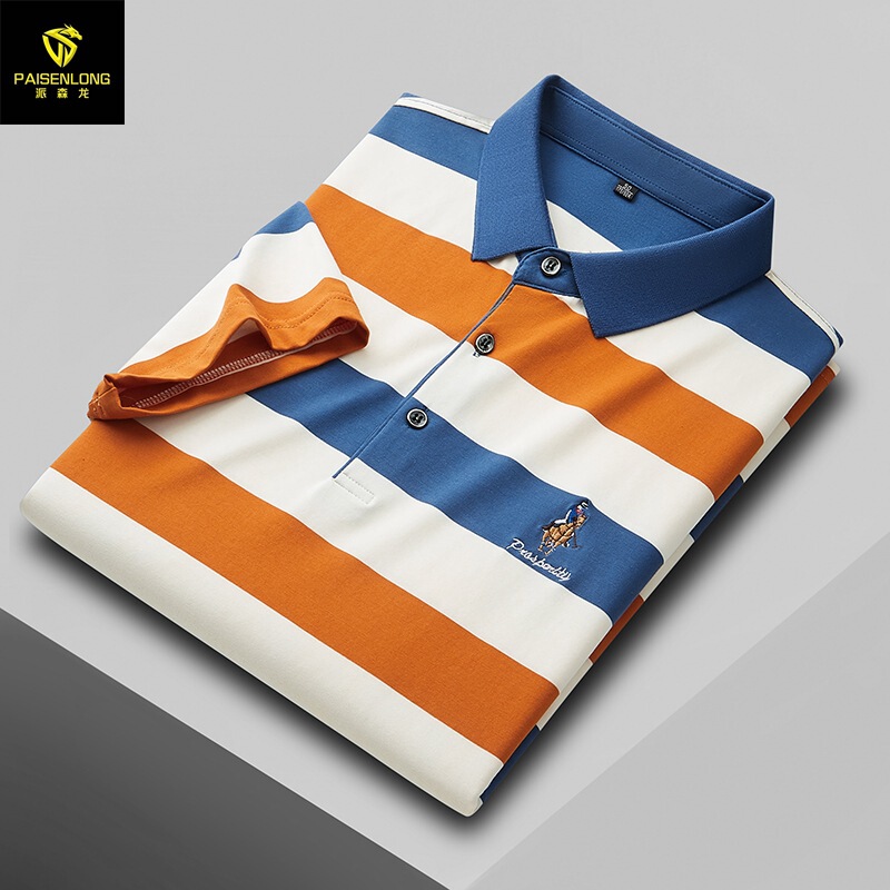 Pesson Long Men's POLO Shirt 2025 Summer New high quality Exquisite Embroidered Striped Breathable Short-sleeved T-shirt Factory Pesson Long Men's POLO Shirt 2025 Summer New high quality Exquisite Embroidered Striped Breathable Short-sleeved T-shirt Factory