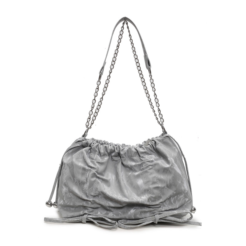 2024 nuevo estilo bowknot con cordón plisado bolso de hombro señoras diseño de nicho diseño de cadena sentido bolso Tote