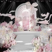 粉色仿真花婚庆装饰人造假花绢花玫瑰宝塔绣球飘雪酒店装饰淡粉色