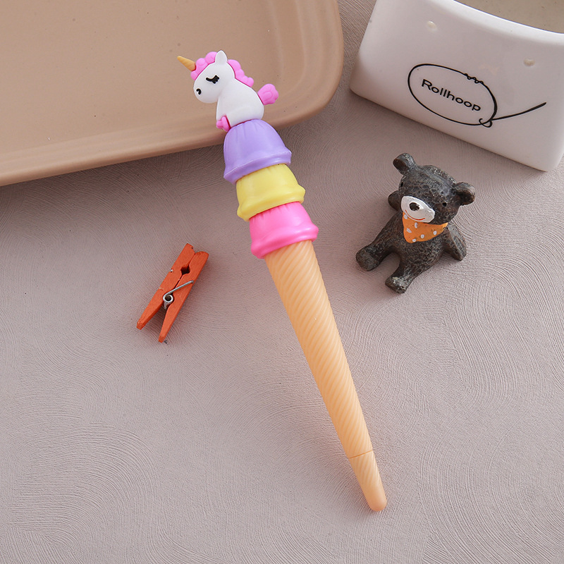 Pluma de góner de helado de unicornio Pluma de agua con forma de Haagen-Dazs creativa Papelería linda Pluma a base de agua para estudiantes al por mayor