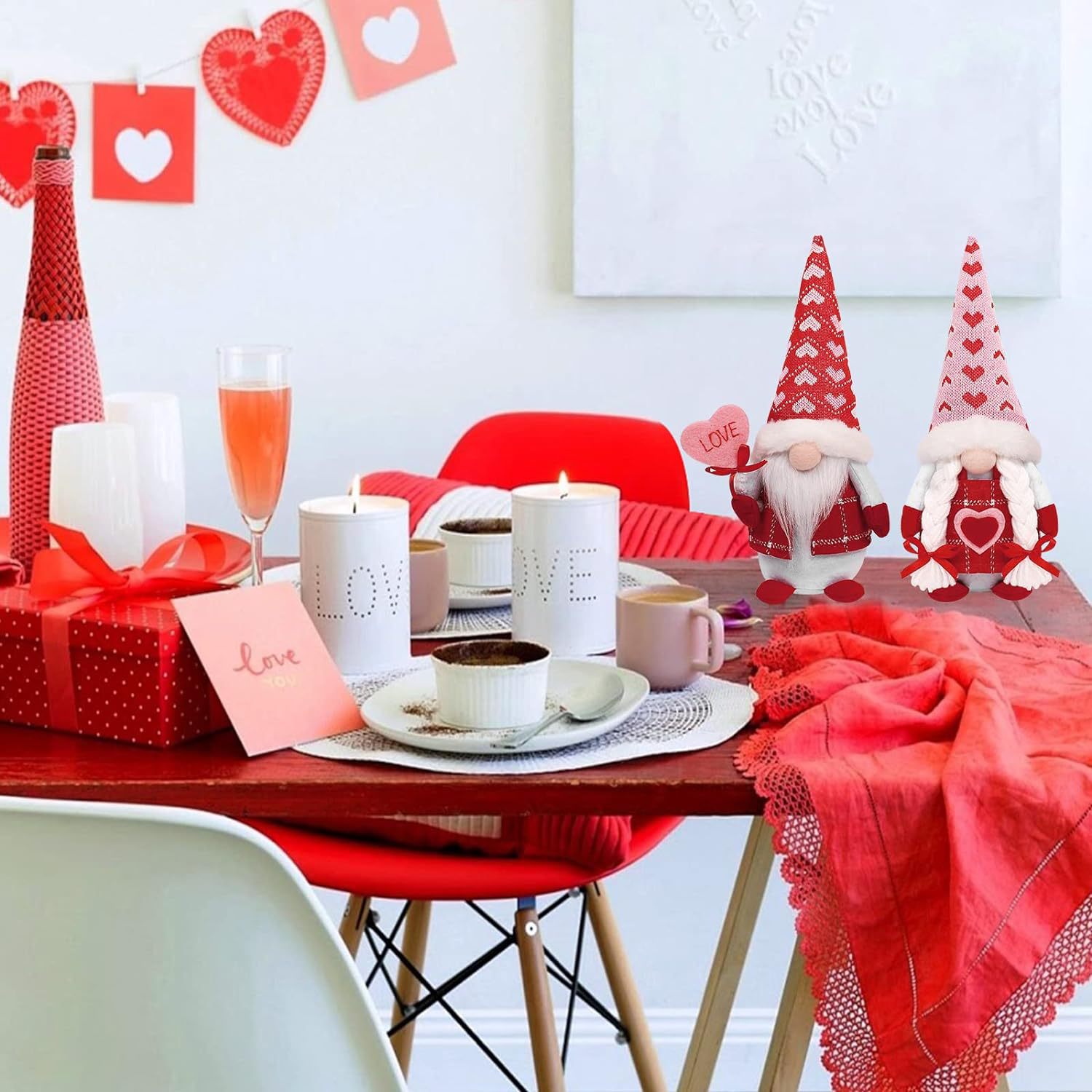 Sin rostro viejo Rudolf Día de San Valentín Día DE LA Madre Decoración Cross-border New Valentine's Day muñeca sin rostro etiqueta amor