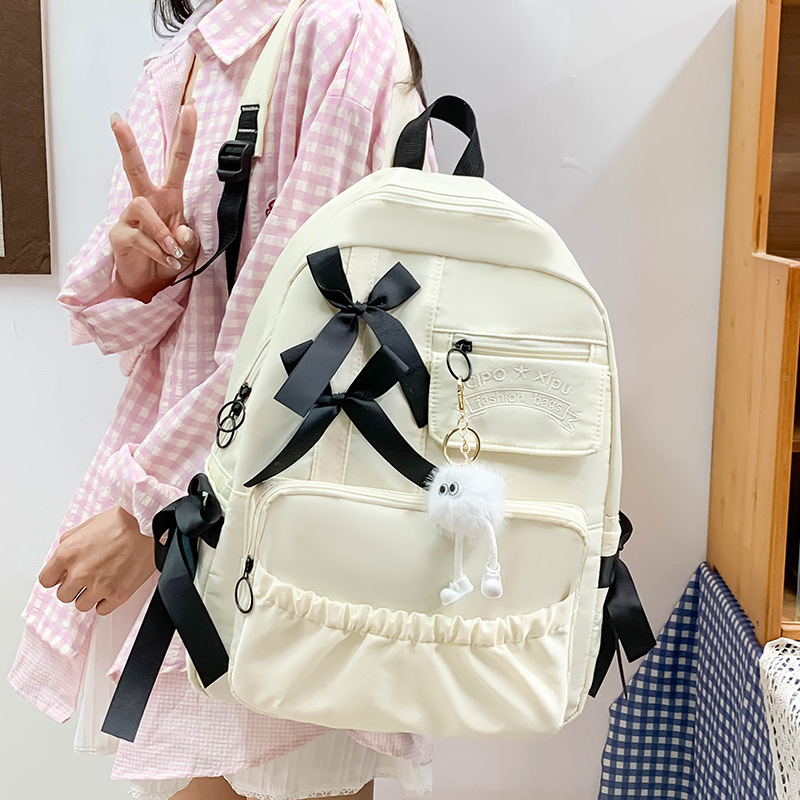ins日系可爱蝴蝶结书包女高颜值可爱蝴蝶结双肩包小众闺蜜双肩女|undefined