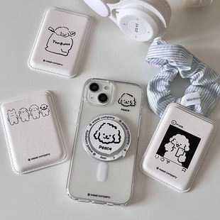 Cute Dog Suitable for Apple magsafe Card Holder iPhone Acrylic 15 Transparent Magnetic Phone Case Card Holder