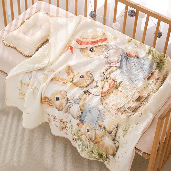 Cloud-sensing crepe cotton bean blanket [Rabbit Gardening Class]