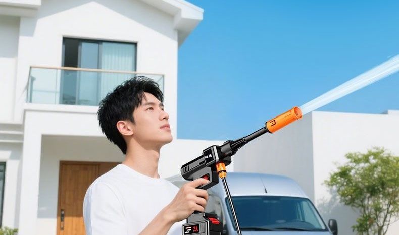 Watering spray lithium battery brush car wireless car washer spray gun ultra-high pressure water gun household electric sprayer