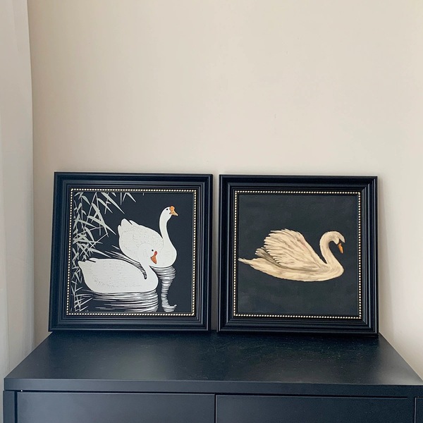 Retro black photo frame for bedroom