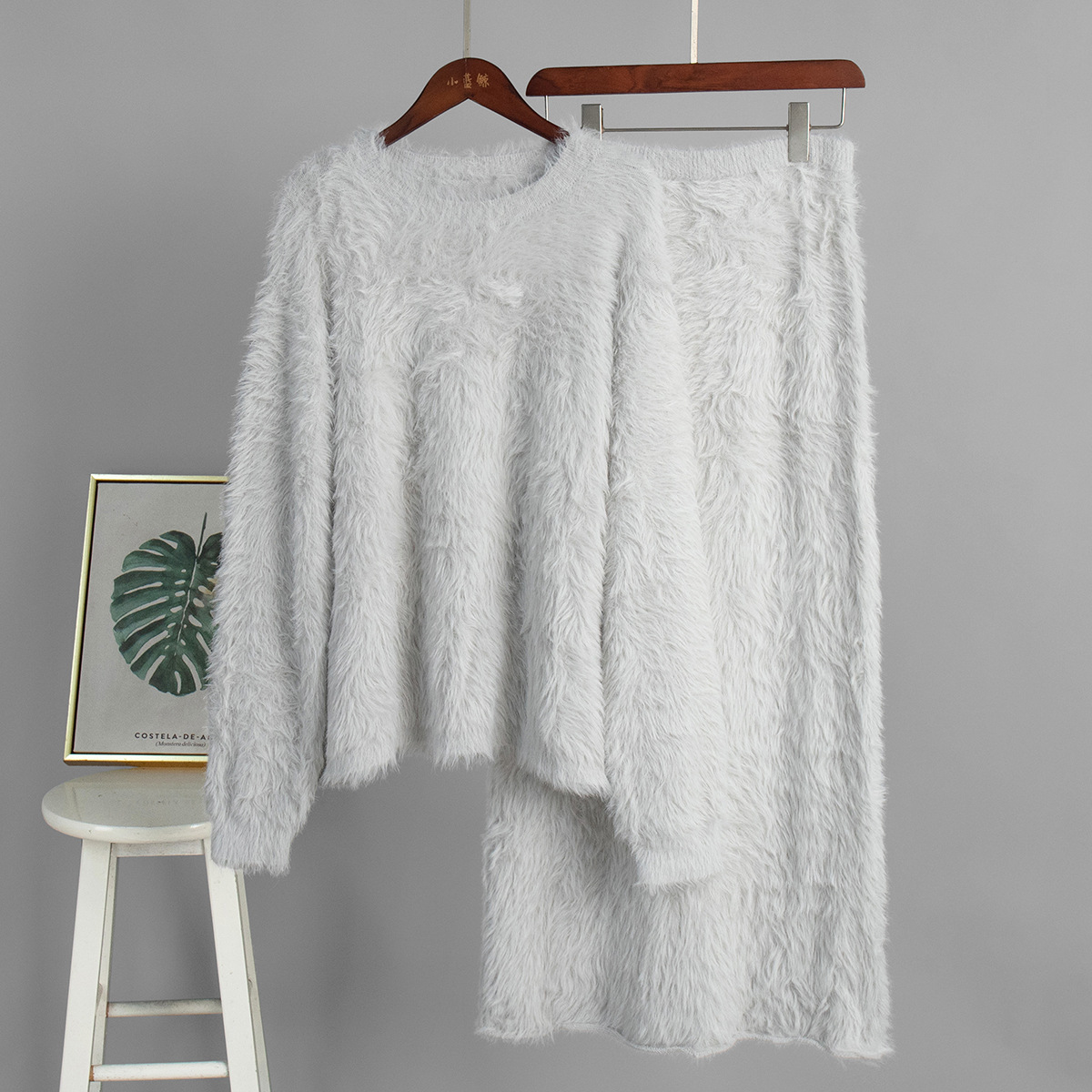Damen Strick Zweiteiler Set Pullover Und Rock Für Herbst Winter_voghion.com