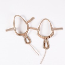 现货鞋面饰品PU绒布激光烫钻手工钉珠女凉鞋面半成品加工配件批发