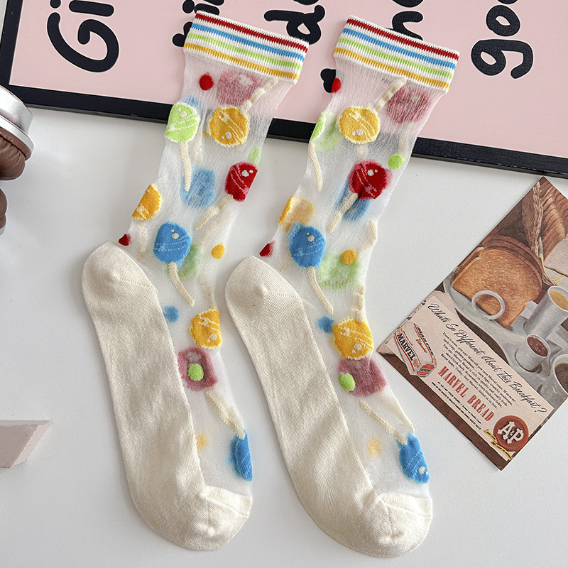 Calcetines de mujer de seda de cristal transparente ultrafinos de alta calidad, estilo hada tulipán, para primavera y verano, modernos y únicos
