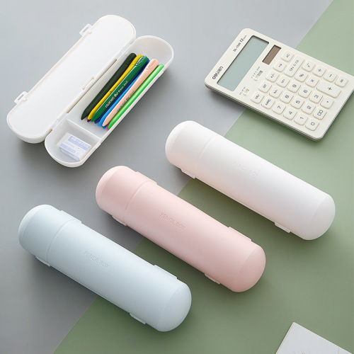 2024 Plastic Pen Case for Primary School Students, Trendy Monochrome Pen Pouch with Instagram Style, Japanese Girl's Heart Stationery Box, Middle School Pencil Case