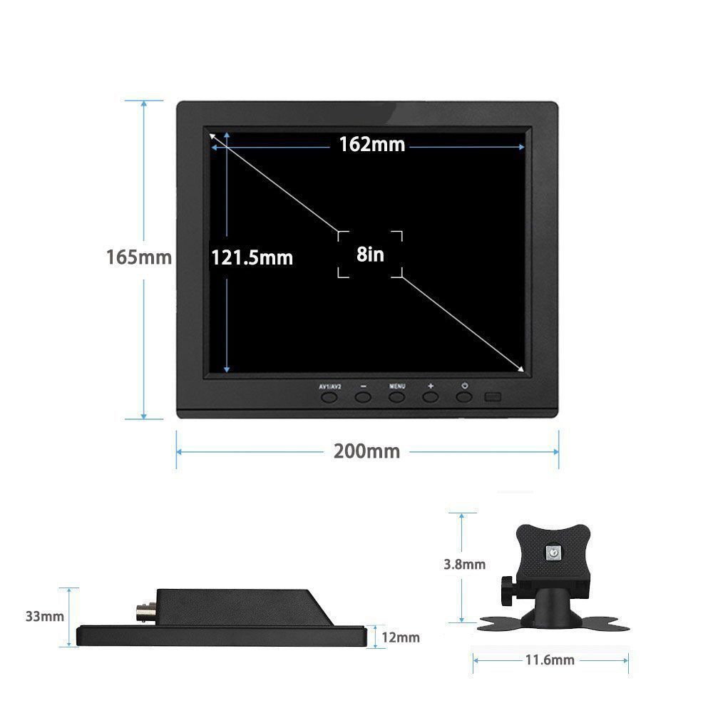 8inch / 10inch Hd Home Monitoring Game Console U Disk Set-Top Box HDMI Cross Line Portable Computer Display