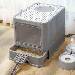 Fully enclosed oversized cat litter box deodorant odor proof splash sand drawer top-out cat supplies