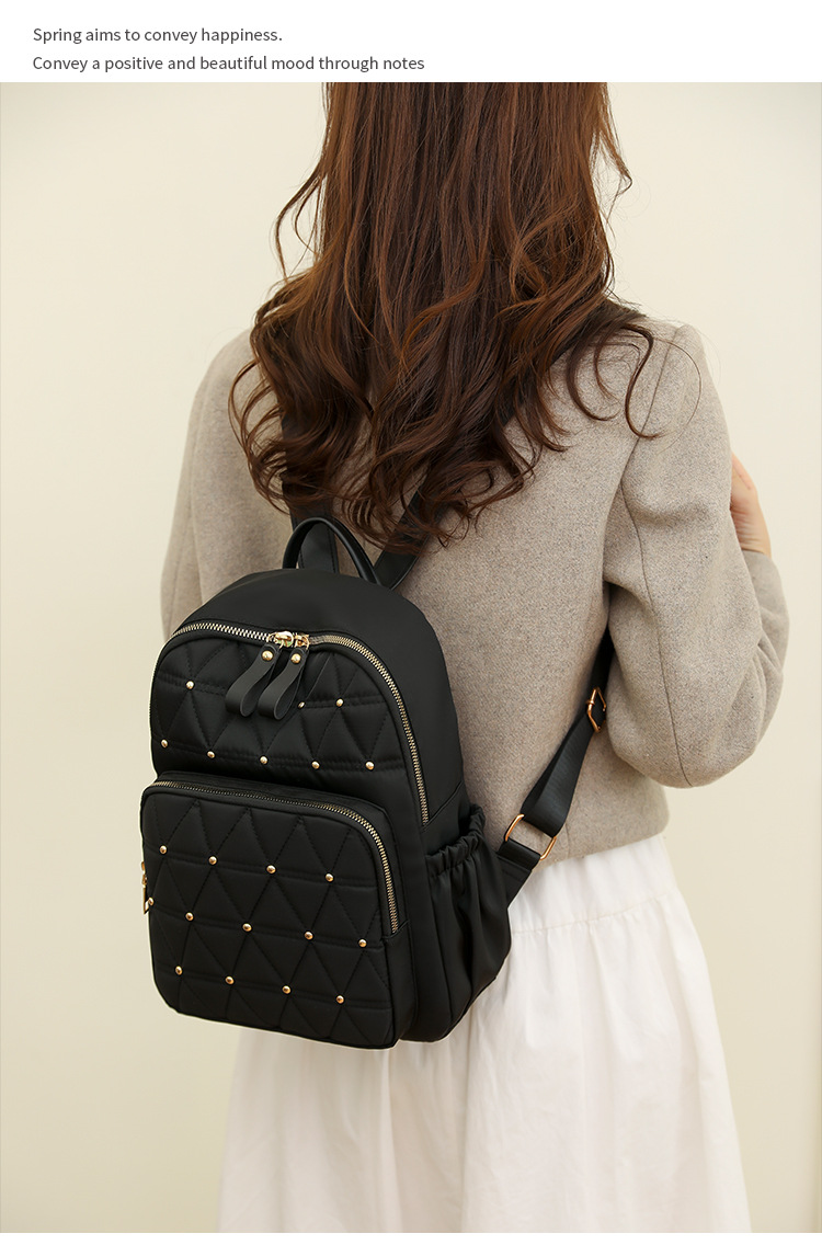 Waterproof Function Waterproof 17 Inch Solid Color Daily Women's Backpack