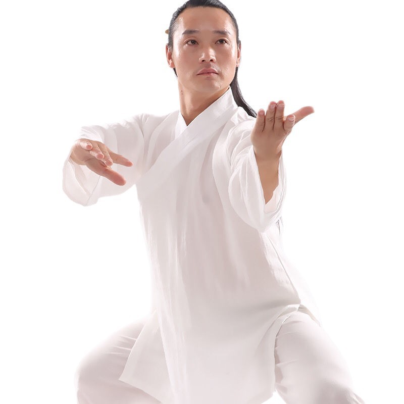 武当斜襟道教服、男女道教服、春夏太極拳服、中国風仙気漢服道教服、王也フルセット|undefined