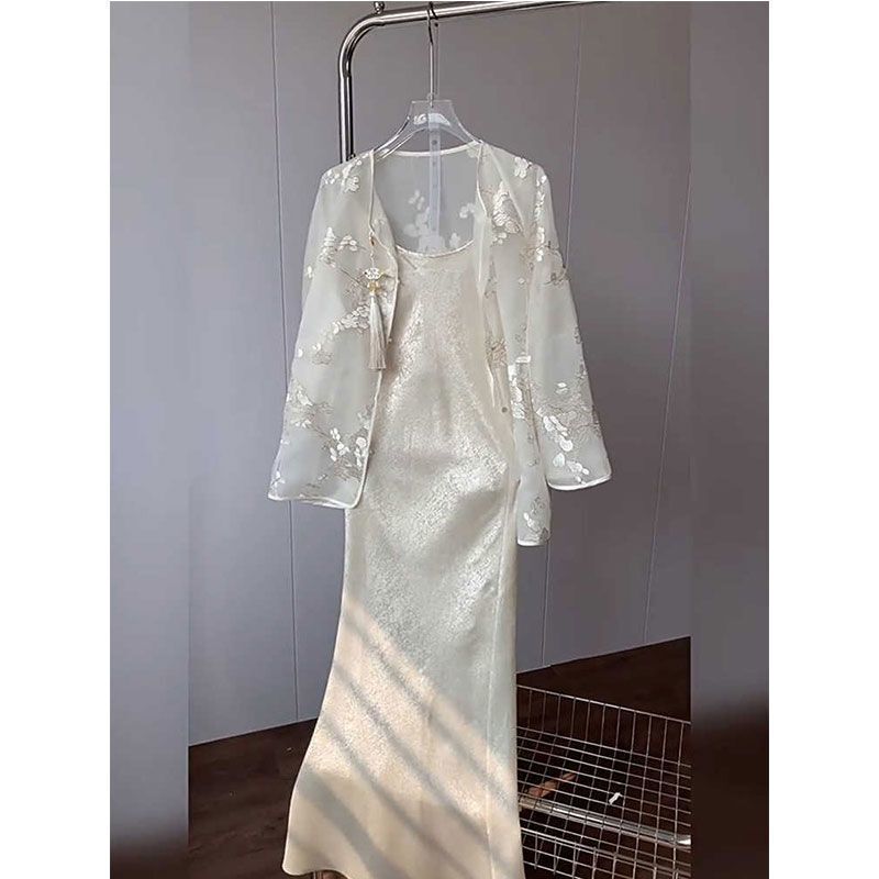 New Chinese Style Women's Clothing National Style Light Luxury High-end Wear a Set of Cheongsam dress suit Summer 2025 New New Chinese Style Women's Clothing National Style Light Luxury High-end Wear a Set of Cheongsam dress suit Summer 2025 New