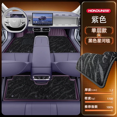 Specially Used for Zero Running B10 Floor Mats Tpe2025 New Car Main and Passenger Interior Modification Accessories Carpet Collection (Modelə uyğun ayaqaltı) - double-layered-floor-mat-purple-black-galaxy-blanket-starlight-embellishment