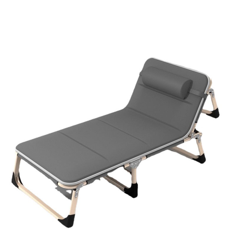 Folding Single Bed for Home Use, Simple Camping Bed, Office Nap Recliner, Dual-Purpose Sitting and Sleeping Multifunctional Nap Bed