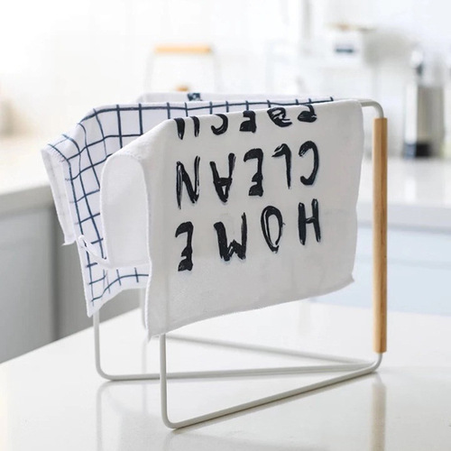 2020 Japanese style kitchen towel rack countertop lazy rag drying rack vertical foldable storage rack hanger