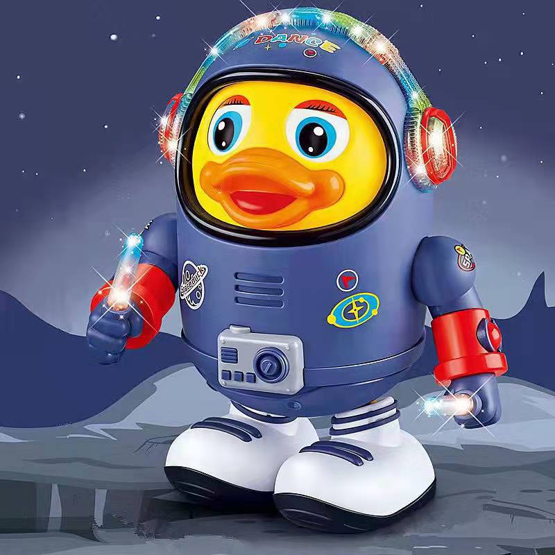 Space Duck Style Dancing Robot Drumming Tiger with Lights and Music Baby Toy