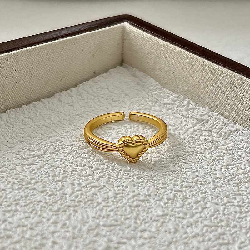 Simple Style Alloy Heart Shape Plating Women's Open Rings display picture 4