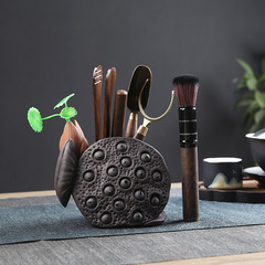 黑檀木六君子紫砂蓮蓬仿生老蓮子茶具配件用品泡茶工具茶筆茶針勺