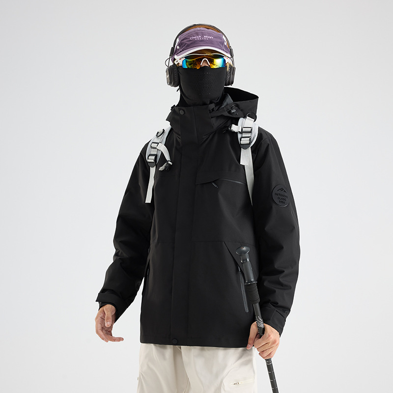 骆坨同款平替户外登山冲锋衣外套徒步男女抓绒可拆卸防风防水百搭|undefined