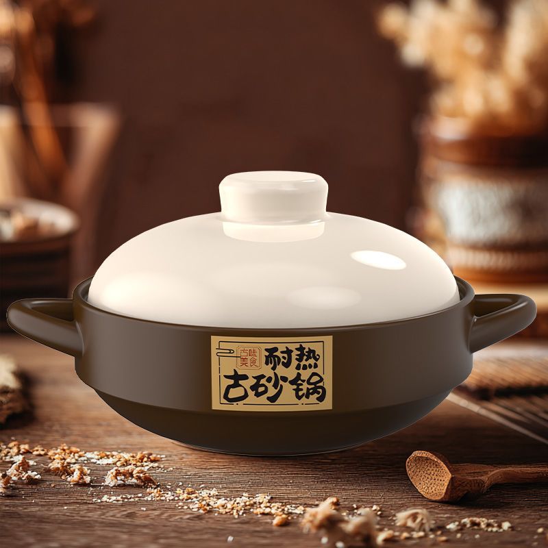 Mortero resistente al calor mortero japonés boca ancha doble oreja tazón de sopa de arroz image 3