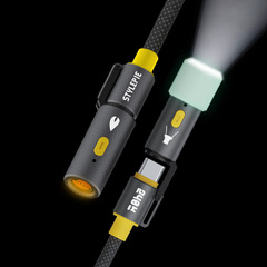 Style pie精霊戦縄240wキャンプ速充線打火ledランプはiPhone15データ線に適用されます。