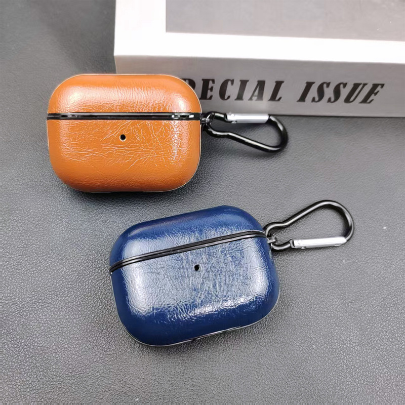 Apple AirPods 1/2 Oil Leather Double-Strand Leather Pro 3Rd Generation 2Nd Generation 4Th Generation Bluetooth Headset Protective Cover Hard Case Apple AirPods 1/2 Oil Leather Double-Strand Leather Pro 3Rd Generation 2Nd Generation 4Th Generation Bluetooth Headset Protective Cover Hard Case