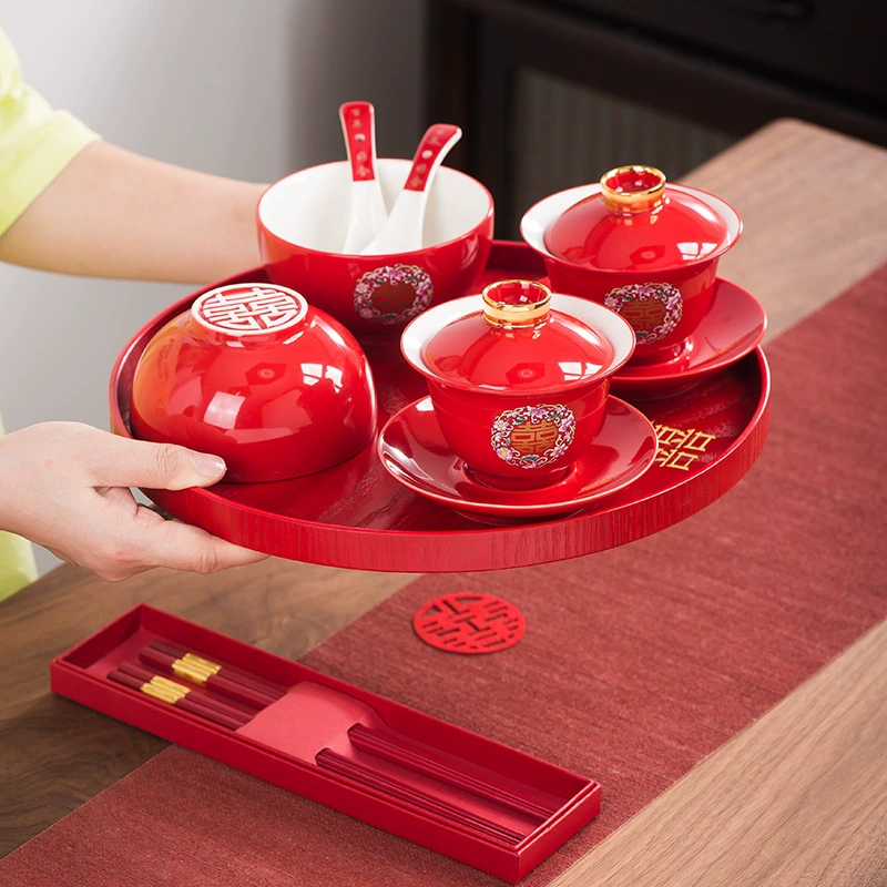 Red ceramic tea cup, tea set, Birthday gift