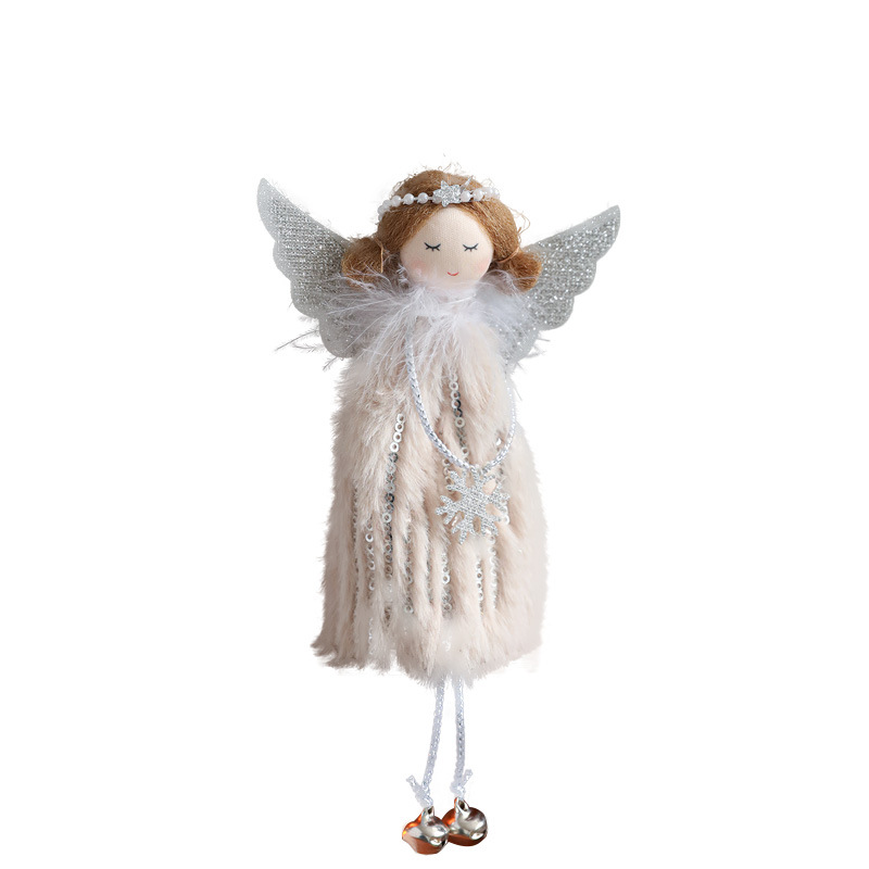Nuevo peluche Angel Girl amor campana decoración del árbol de Navidad colgante alas muñeca muñeca accesorios de decoración