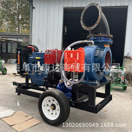 移动排涝排水泵 柴油拖车10寸12寸抽水机 工程抽水泵图片