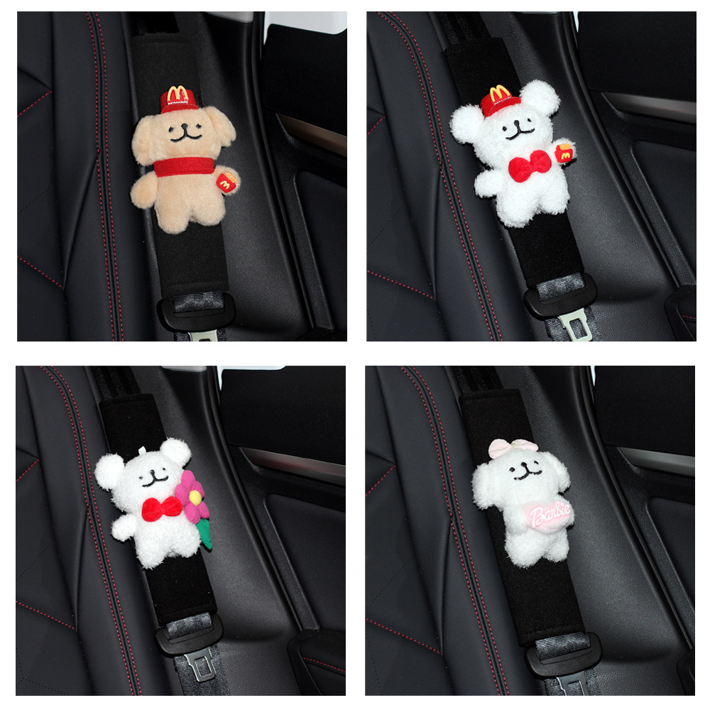 Car Safety Belt Shoulder Cover Women's Anti-wear Clothes Summer Cute Line Puppy Car Safety Belt Shoulder Cover Soft