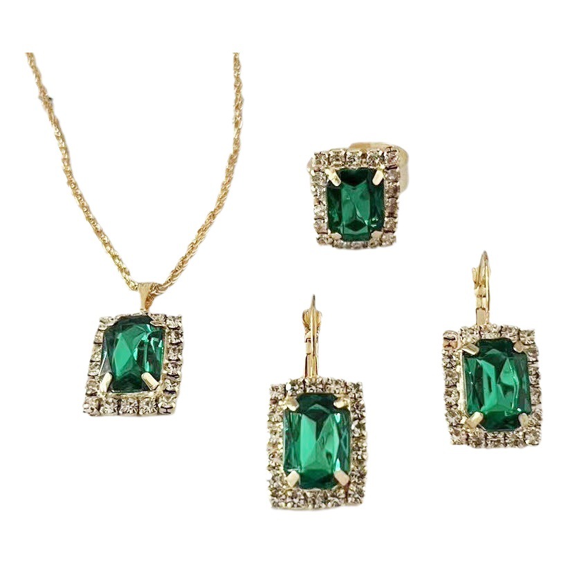 Traje europeo y americano cristal nupcial collar pendientes anillo pulsera traje comercio exterior boda cena joyería Accesorios