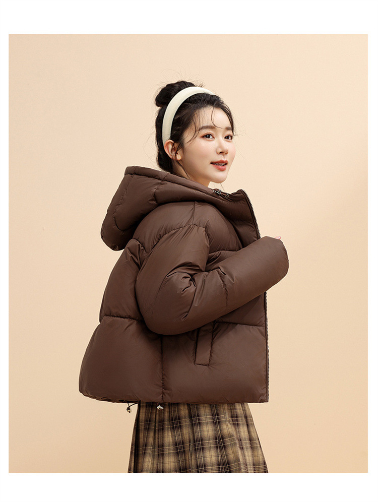 Chaqueta corta con capucha para mujer, estilo coreano, de invierno, corta, gruesa, cálida, de algodón, para mujer_voghion.com