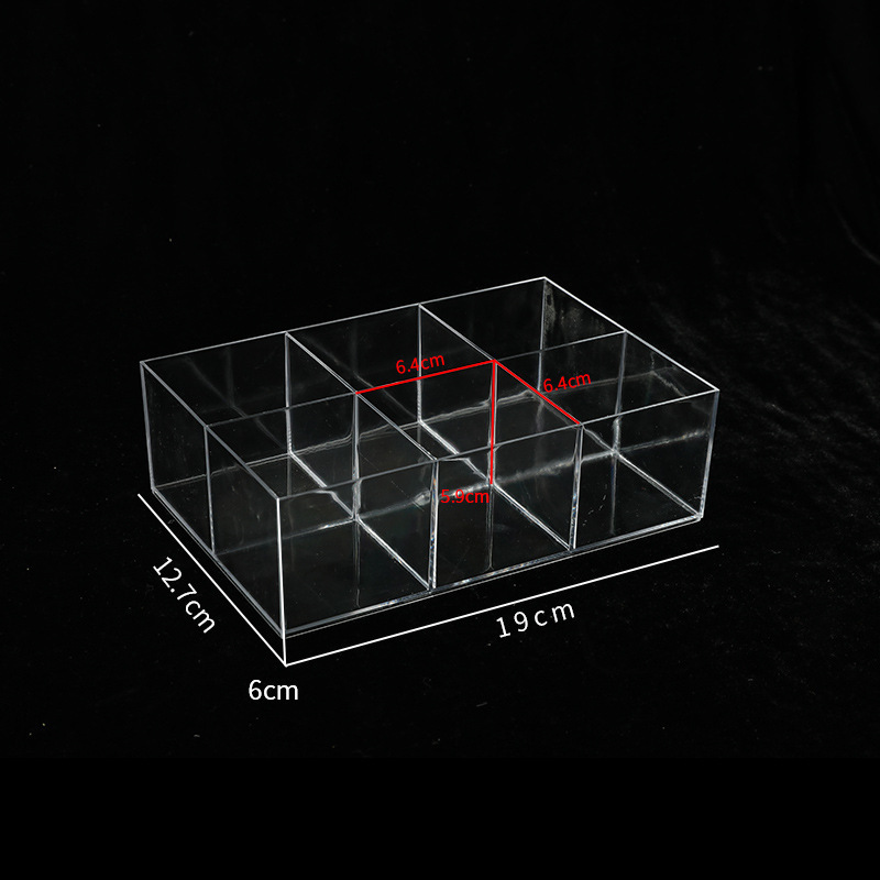 高透明 6 コンパートメント収納ボックス蓋なしディスプレイコンパートメントプラスチックボックスジュエリービーズ収納ボックス小さな部品整理ボックス|undefined