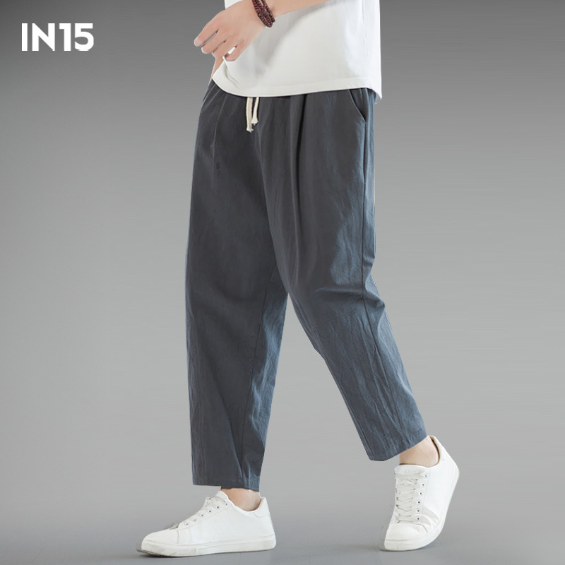 Summer Thin Chinese Style Large Size Cotton and Linen Ankle-length Pants Men's Loose Linen Casual Pants Harlan Pants Men's Pants