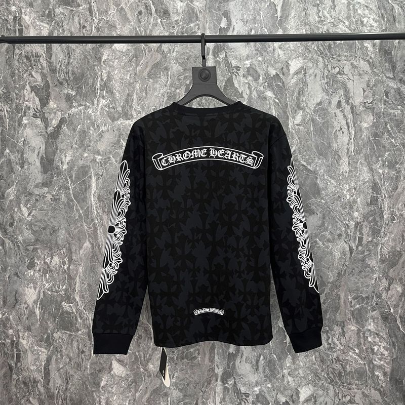 クロスボーダーのトレンディなブランド Chrome Heart 長袖 T シャツ ピュアコットン メンズ レディース ルーズスポット卸売|undefined