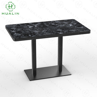 High-End Commercial Catering Anti-Scratch Slate Rectangular Dining Table House Accessible Luxury Normcore Natural Marble Italian Furniture