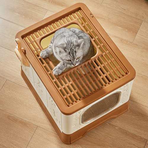 Fully enclosed cat litter box large foldable cat litter box pet cat top-in cat toilet pet supplies wholesale