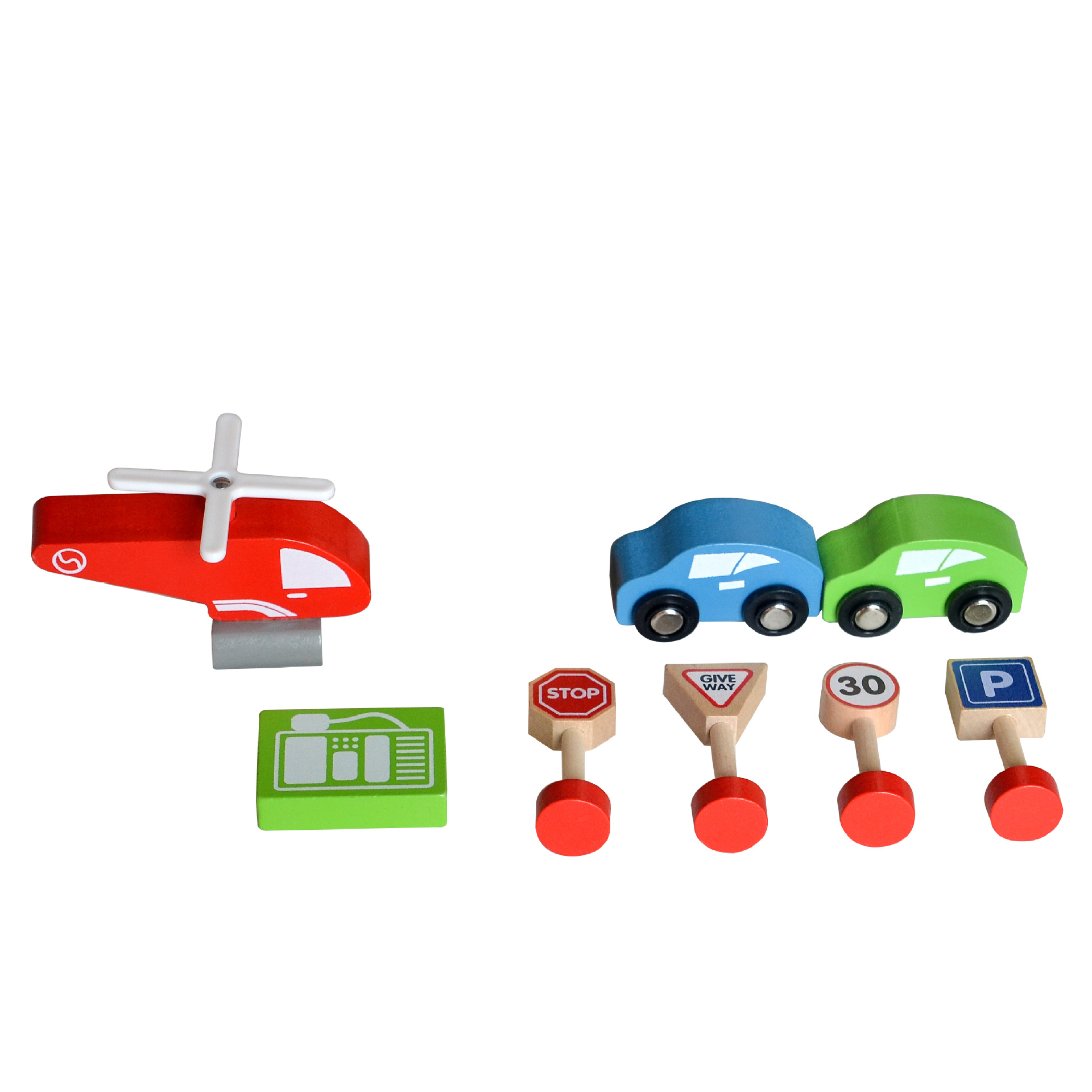 Xinyun juego de estacionamiento de automóviles para niños modelo de juguete de madera escena educativa simulación inercia práctica Asamblea