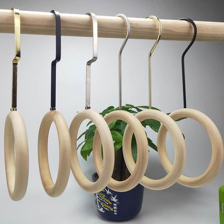 木质挂衣架原木服装店木圈围巾环大小圆环无漆榉木环衣架壁挂式