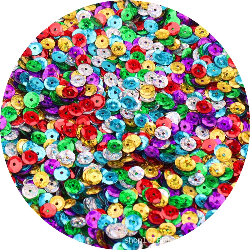 6mm серебристый с ажурной подошвой sequins, ярко светящийся лазерный круглый вогнутый планшет DIY пошив одежды вспомогательные материалы аксессуары