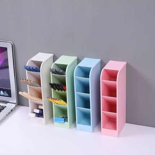 Four-grid oblique pen holder desktop storage pen holder children's large-capacity multi-grid pen holder creative multi-functional pen barrel