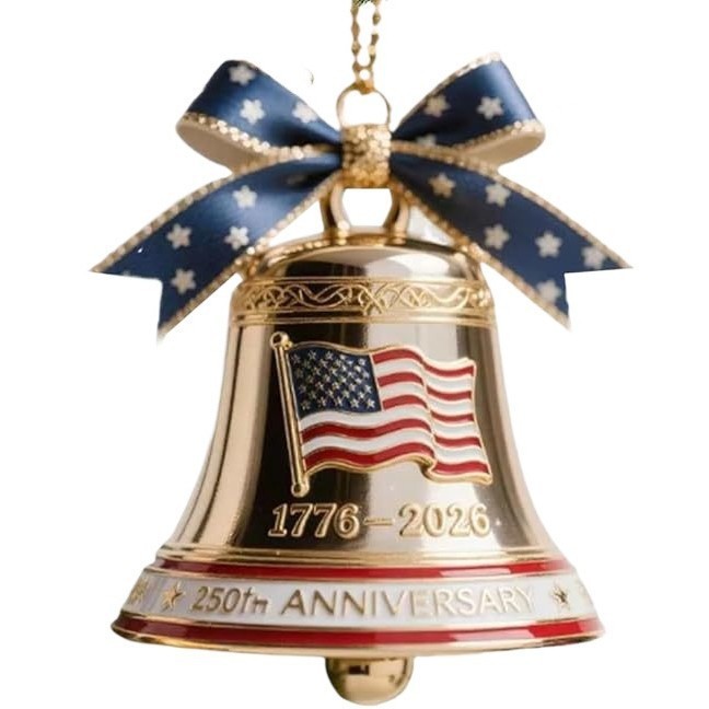 跨境新品250th Anniversary Bell Ornament250周年圣诞纪念钟饰|undefined